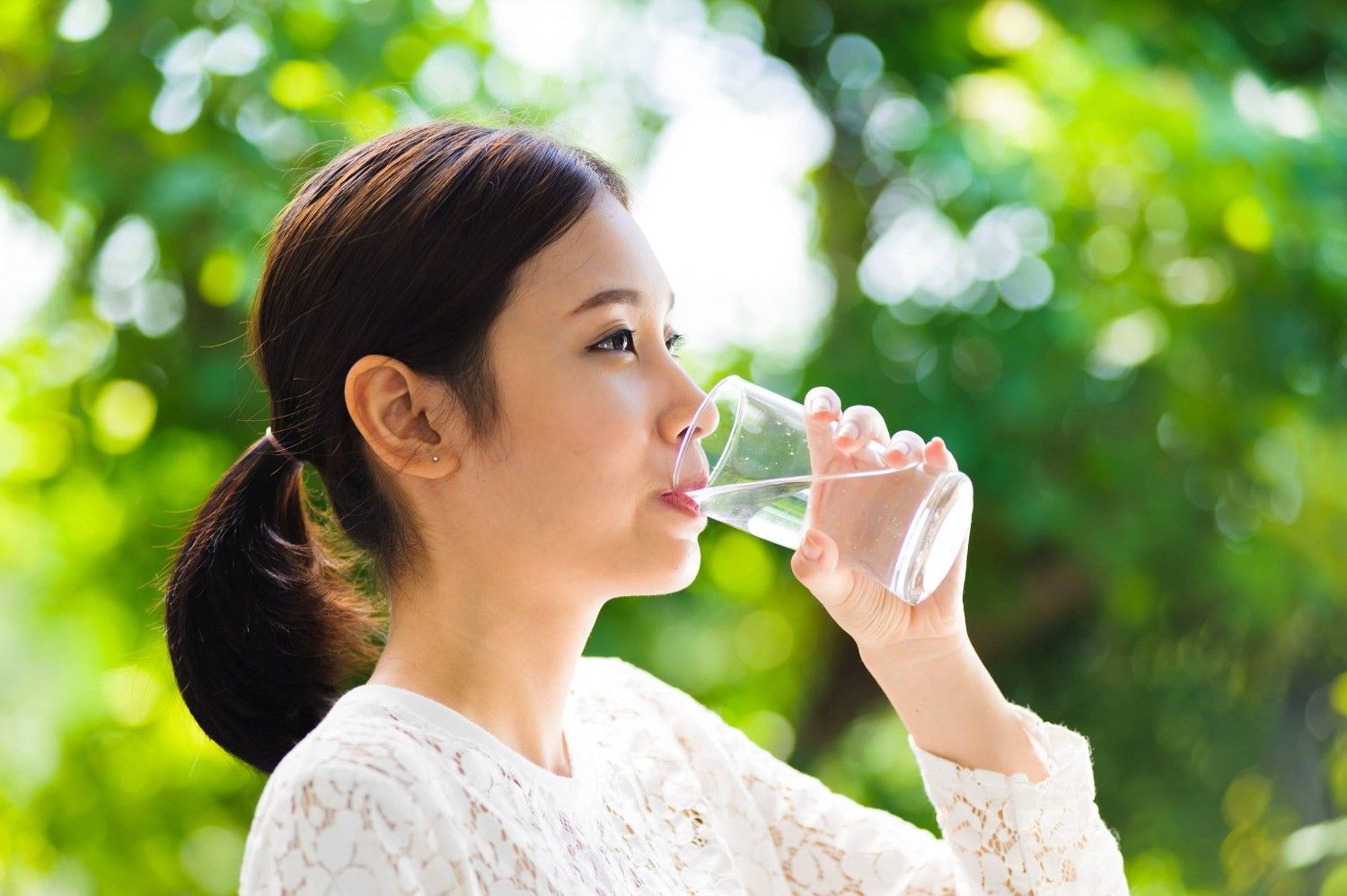 A Woman Drinking Water