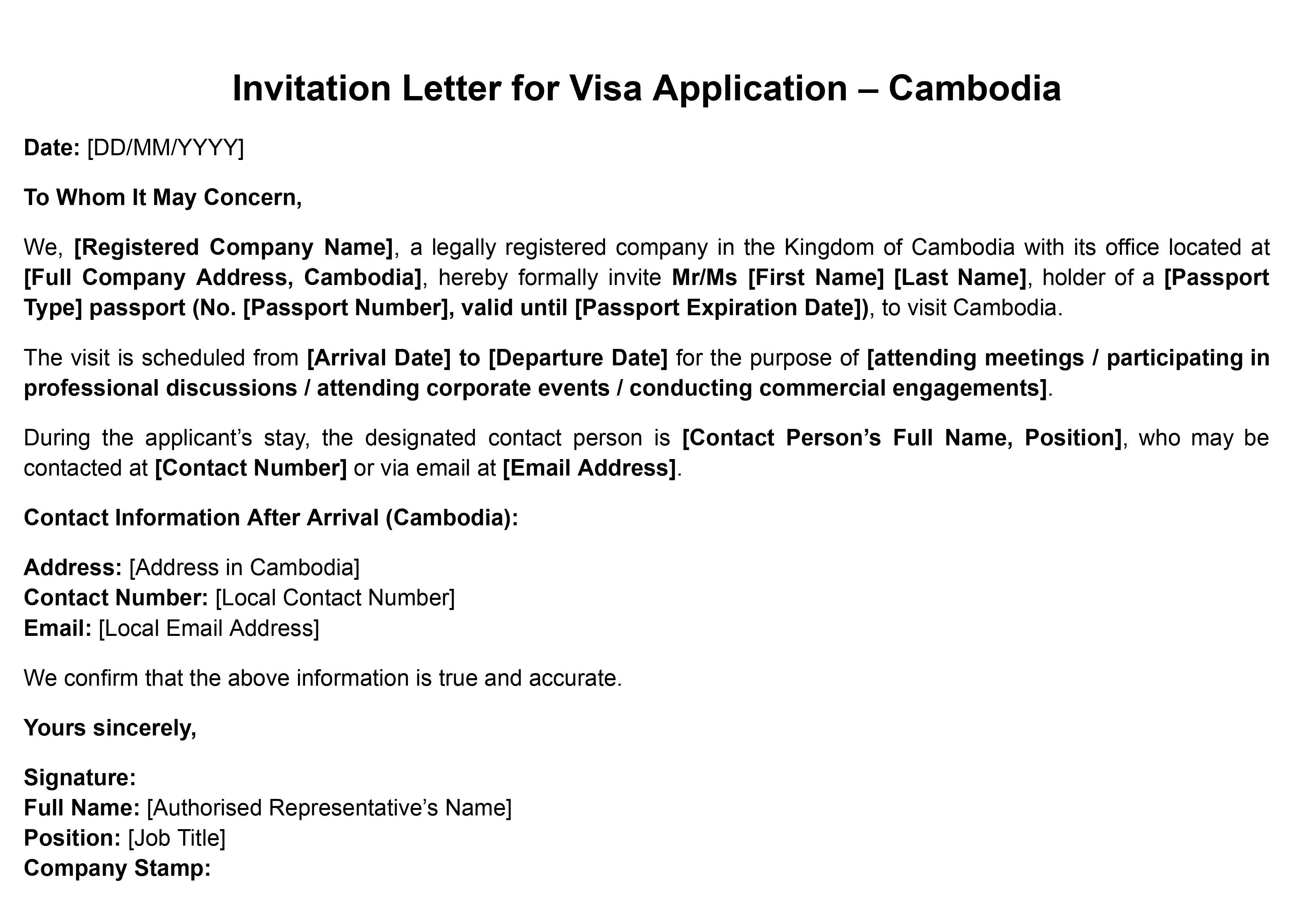 Busines Invitation Letter