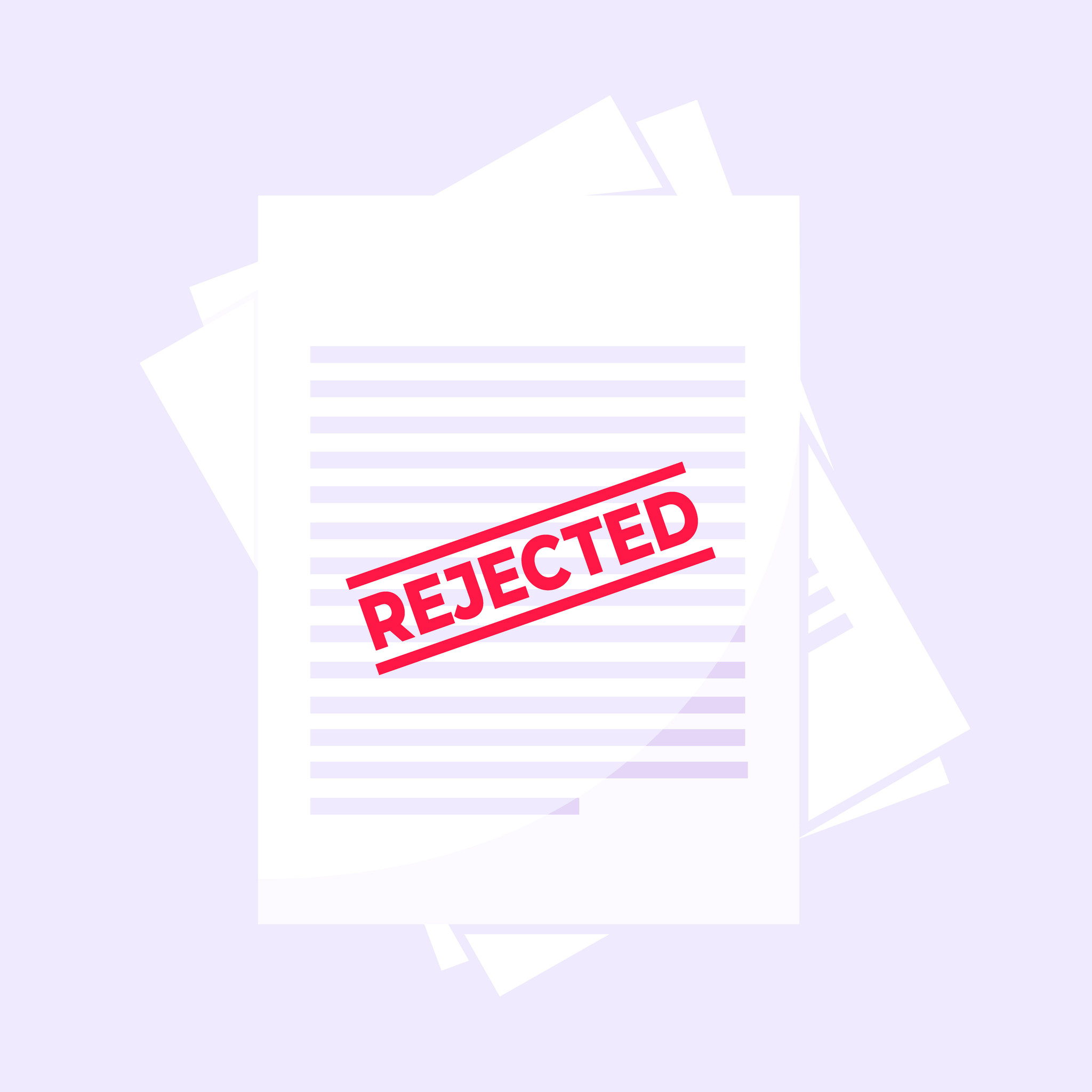 rejected on it paper sheets