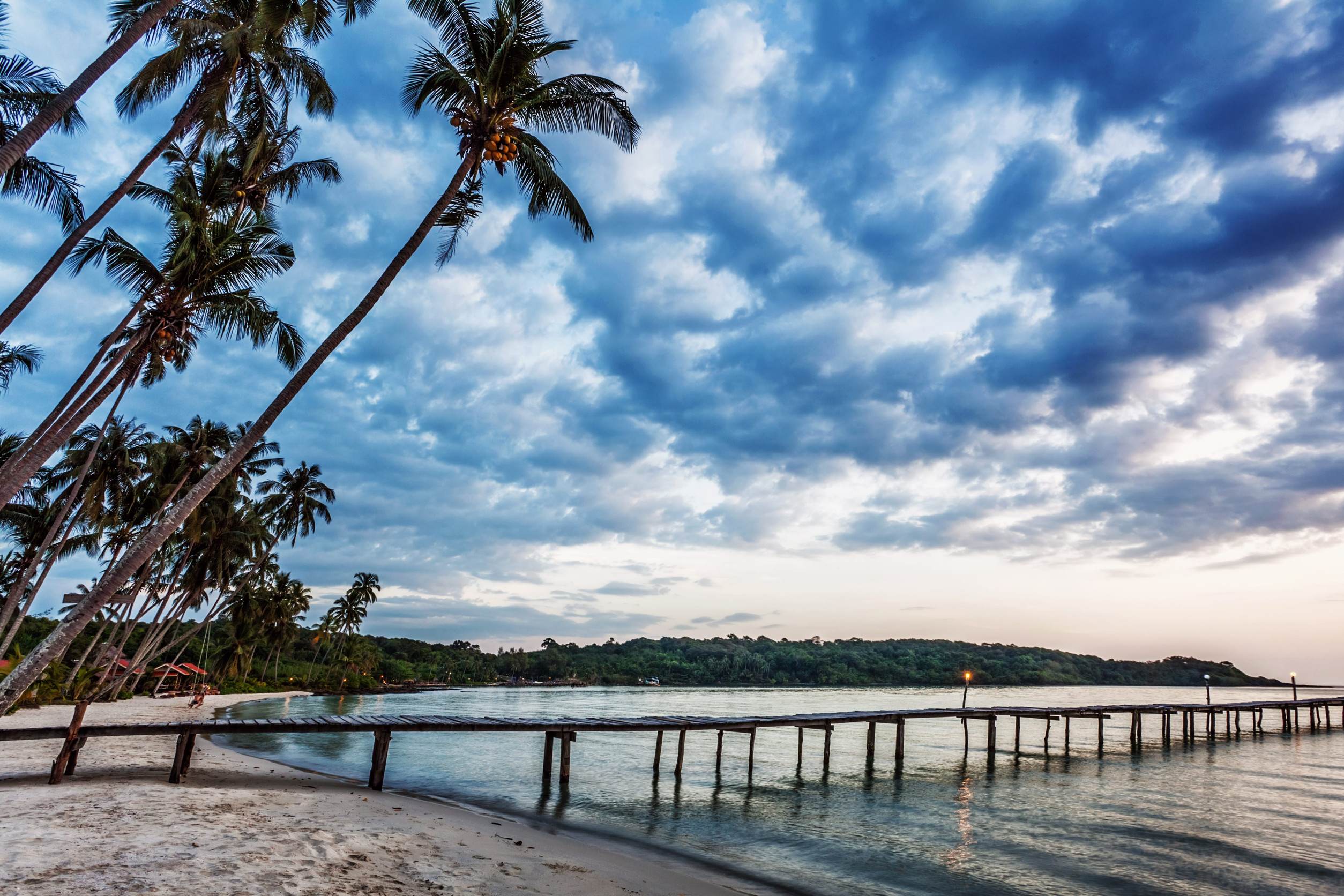Palm Lined Beach At Song Saa Island Cambodia