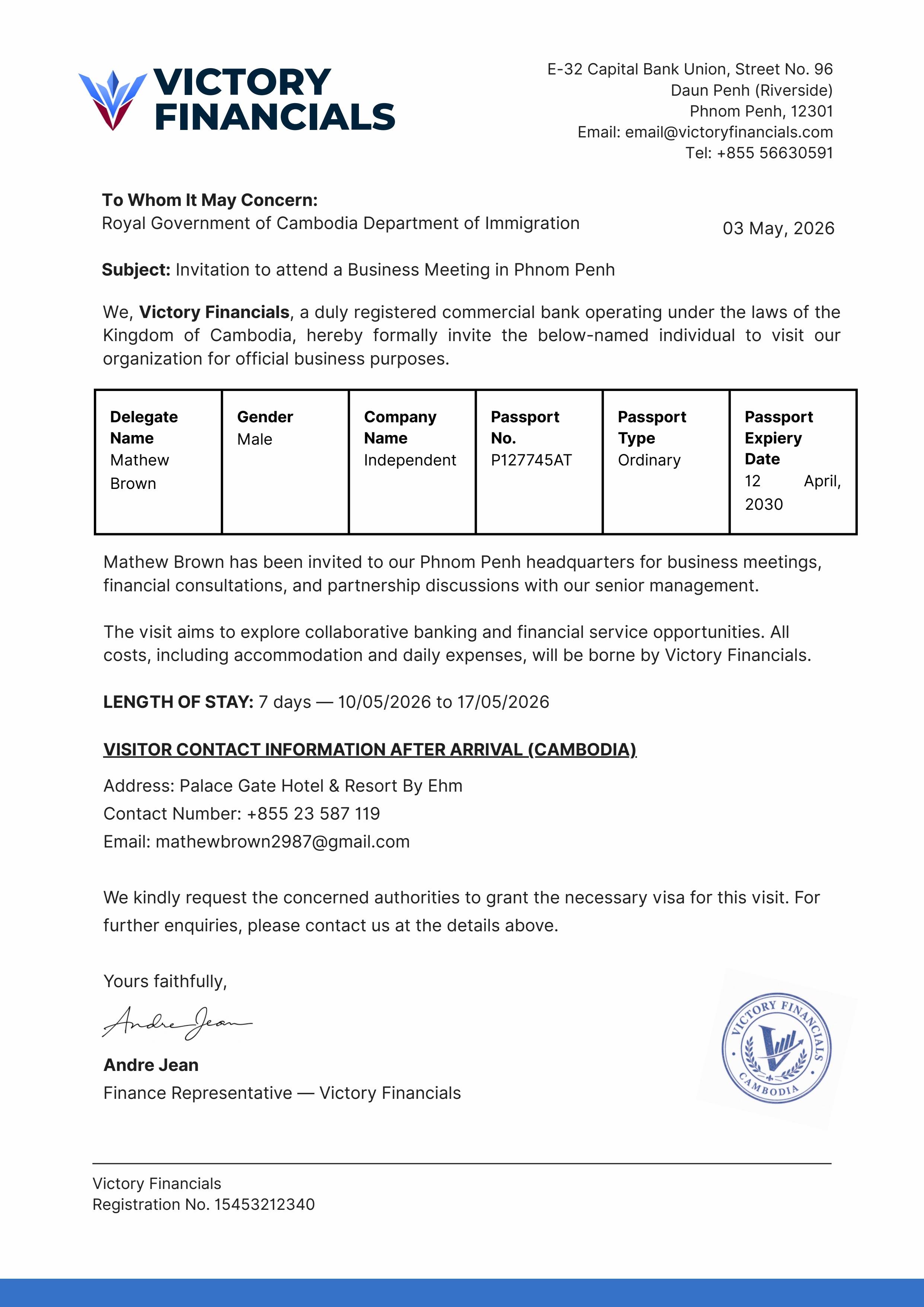 Sample Of Business Invitation Letter